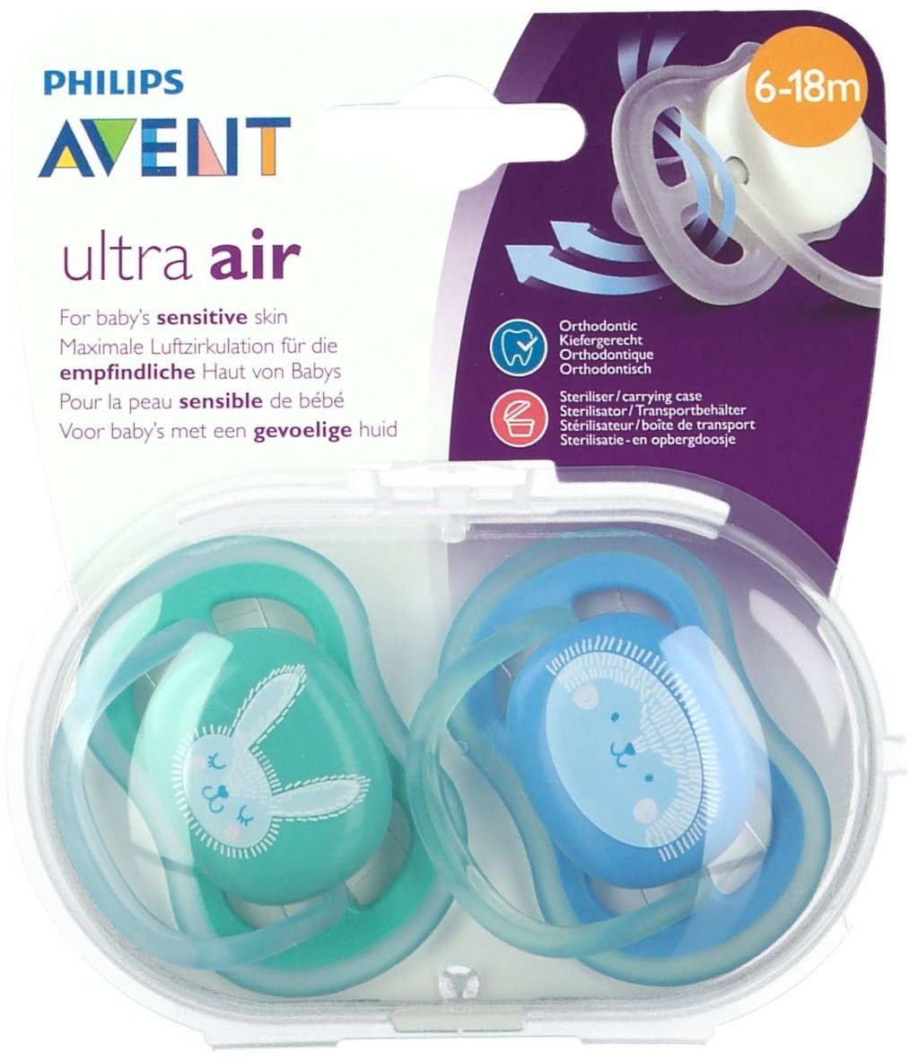 Avent Ultra Air Silikon Mix Schnuller 6-18 Monate (Farbe nicht wählbar)