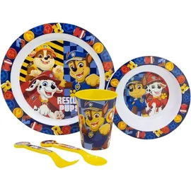 Paw Patrol Teller-Set Mikrowellengeeignet 5-teiliges Kindergeschirr - Blau