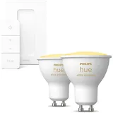 Philips HueWA 4,3 Watt GU10 2P EUR + Philips Hue Dimmer Schalter EU/UK v2