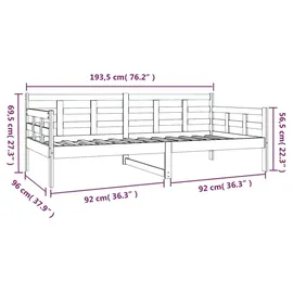 vidaXL Tagesbett 90 x 190 cm Braun