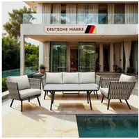 Gardissimo REANA Rope Alu Lounge Gartenmöbel Set Sitzgruppe hell