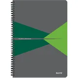 Leitz Office Collegeblock A4 kariert, Notizbuch mit Spiralbindung, PP-Einband, 360 Grad Öffnung, 180 Seiten / 90 Blatt FSC-zertifiziertes Papier (80 g/m2), für Büro & Schule, Grün,