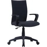 byLIVING Chefsessel SIT Webstoff schwarz/Höhenverstellung/gebremste Sicherheitsrollen/B 55, H 86,5-94, T 58,5 cm