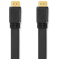 Nedis HDMI-Flachkabel mit Ethernet, vergoldet,10m [Schwarz]