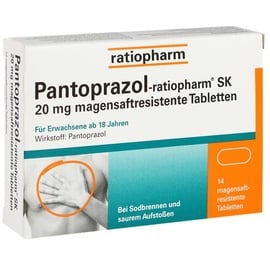 Ratiopharm Pantoprazol-ratiopharm SK 20 mg magensaftres.Tabl. 14 St