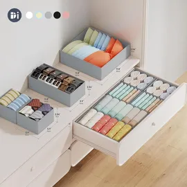 luxuskollektion Schubladen Organizer Aufbewahrungsbox Stoff 12er Set Hellgrau