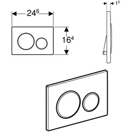 Geberit Sigma20 Betätigungsplatte mattchrom-lackiert, easy-to-clean-beschichtet/hochglanz verchromt