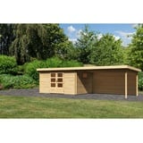 Karibu Gartenhaus Trittau 5«, natur mit AD 4,4m+Rückwand