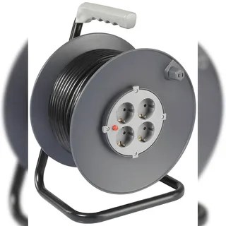 Sygonix SY-5655928 Kabeltrommel 50 m Schwarz Schutzkontakt-Stecker