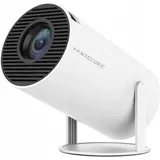 Mini Projektor 4K Android 11, 180° Drehbar Bis Zu 200 Zoll, Ultra Wifi6 Bt5.0 - Weiß