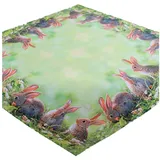 texpot Tischdecke Tischdecke Osterhasen im Gras Farbe grün Ostern Frühling (1-tlg) quadratisch | 85 cm x 85 cm