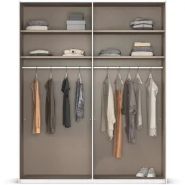 Rauch Schwebetürenschrank RAUCH "Kleiderschrank Schrank Garderobe Schlafzimmerschrank SCALE-DUO", weiß (alpinweiß, glas kristallweiß, griffleisten chrom), B:181cm H:223cm T:68cm, Holzwerkstoff, Schränke, Schwebetürenschrank, edle zweigeteilte Türen