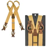 Sir Redman Hosenträger Work Holländer Y-Form Leder, 35mm Trägerbreite, 130cm lang, Herren gelb