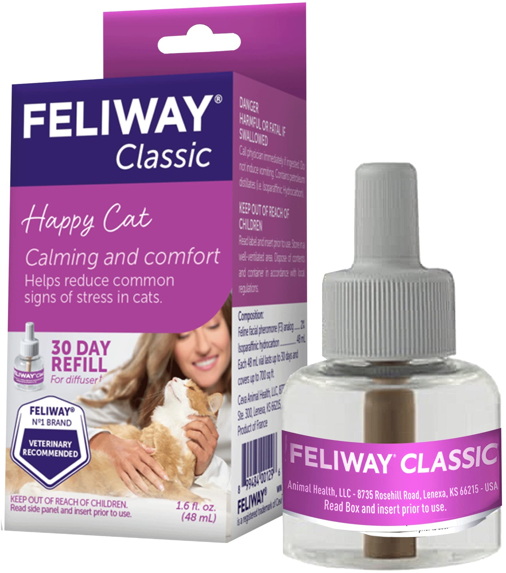 Feliway Classic Cat Calming Pheromon, 30 Tage Nachfüllpackung, 1 Packung