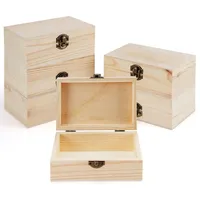 Belle Vous 6er Pack Naturbelassene Kleine Holzkiste mit Deckel