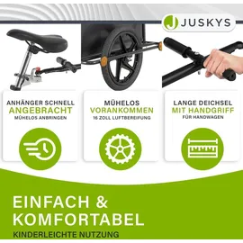 Juskys Lastenanhänger 90 L schwarz