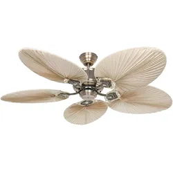 Deckenventilator Caribbean Dream Eco II - Messing Antik / Palme Natur