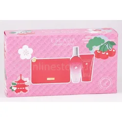 Escada - Cherry in Japan Set - 100ml EDT + 150ml Body Cream + Tasche / Clutch Bag