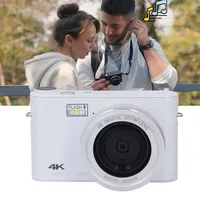 4K Digitalkamera, 64MP Auto Focus Vlogging -Kamera, 18 -fache Zoom -Kompaktkamera für Fotografie, Punkt- und Shoot -Videokamera, Support Bis zu 128G Speicherkarte (White)