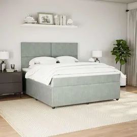 vidaXL Boxspringbett 180 x 200 cm Hellgrau