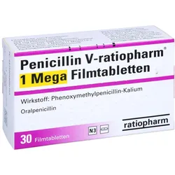 PENICILLIN V-ratiopharm 1 Mega Filmtabletten 30 St