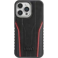 Audi Genuine Leather MagSafe iPhone 15 Pro 6.1" czarno-czerwony/black-red