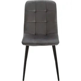 Homestyle4u Esszimmerstuhl 6er Set Anthrazit Samt