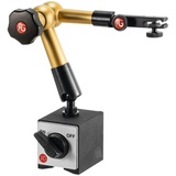 HÖRGER & GÄSSLER HG Hydraulisches Magnet-Messstativ (mit Fuß) mit mechanischer Feineinstellung am Uhrenhalter, Ausladung: 220 mm