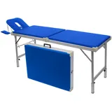Alu-Kofferliege Robusta ST, inkl. Kopfteil + Armablage, 170/210x56x70-82 cm, Blau