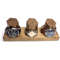 Uhrenvitrine aus Holz, Nussbaum, universeller und hochwertige Uhrenbox, handgemacht in Deutschland (mit Gravur, Nussbaum)