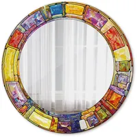 Tulup Spiegel, Mehrfarbig, Glas, Rund, 50x50x0.4 cm, Spiegel, Wandspiegel