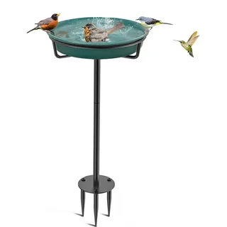 VeyFolzin.st Vogeltränke Vogelbad Futter Schale Wasserstelle Stehend, Vogelbad Garten für Wildvögel Wassertränke für Vögel, Vogeltränke Groß Frostsicher Winterfest Vogeltränke (Grün)