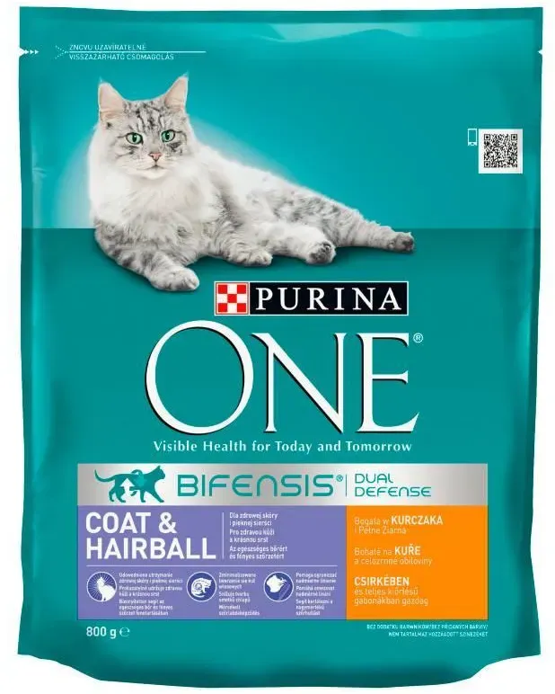 Purina One Cat Coat & Hairball Huhn Katzenfutter 800g (Rabatt für Stammkunden 3%)