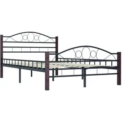 vidaXL Bettgestell Schwarz Metall 120x200 cm