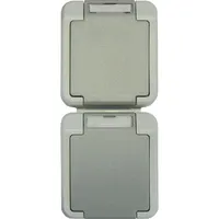 Peranova Steckdose 2-fach senkrecht Grau 2 St.