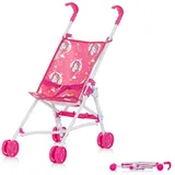 Chipolino Puppenbuggy Lily klappbar, Doppelräder, ab 3 Jahren, Schiebehöhe 57 cm, Farben:pink