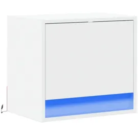 vidaXL Wand-nachttisch Mit Led-leuchten Weiß