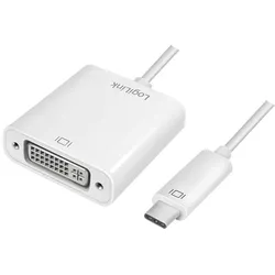 LogiLink USB-C auf DVI Adapter Schnittstelle weiß 1080p Fernseher Monitor Computer Kunststoff