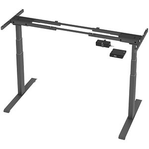 Base Lite elektrisch höhenverstellbares Schreibtischgestell grafit ohne Tischplatte, T-Fuß-Gestell grau 106,5 - 176,5 x 50,0/74,0 cm