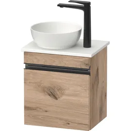 Duravit Sivida Konsolenwaschtischunterbau, Türanschlag links, Griffleiste Diamantschwarz Matt, 400x325x440mm, SV4656LBD550000, Farbe: eiche marmoriert