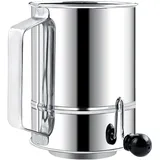 Gralara Mehlsieb mit Kurbel aus Edelstahl, 5 Tassen