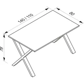 VCM Schreibtisch Lona Silber / Weiß