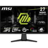 MSI MAG 275QF 68.6 cm WQHD Gaming Monitor - 2560x1440 Rapid IPS Panel, 180Hz / 0.5ms (GtG, Min.), 101% sRGB Farbraum, rahmenloses Design, HDR Ready - DisplayPort 1.4, HDMI 2.0b (WQHD@144Hz)