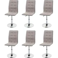 Mendler 6er-Set Esszimmerstuhl HWC-C41, Stuhl Küchenstuhl, höhenverstellbar drehbar, Stoff/Textil