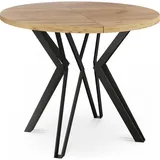 WFL GROUP Esstisch, Eiche Wotan, Holzwerkstoff, Rund,Rund, 100x76x100 cm Esszimmer Tische, Esstische