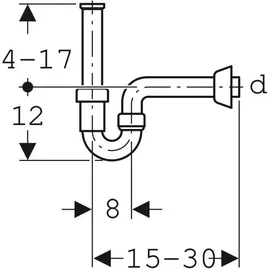 Geberit Rohrbogengeruchsverschluss für Waschbecken und Bidet, Abgang horizontal PP, weiß