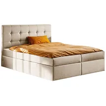 kaiser möbel Boxbett, Creme, Holz, H2, 140x200 cm Schlafzimmer, Betten, Boxspringbetten