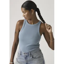 Levi's Tanktop "ESSENTIAL RACER TANK", Damen, Gr. M (38), garment dye fa191913 provincial blau rib, Jersey, Obermaterial: 95% Baumwolle, 5% Elasthan, slim fit normal, Rundhals, Tops Tanktop, Slim Fit