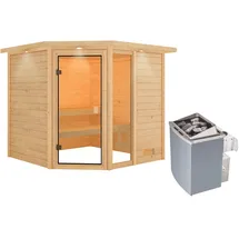 Karibu Tabea inkl. 9 kW Ofen + int. Steuerung + Dachkranz