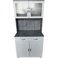 Hti-Living Küchenbuffet mit Glasteil 184 x 80 x 40 cm BETON WEISS BLANCA